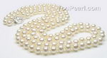 White round double strand freshwater pearl necklace, AAA 6-7mm