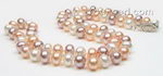 Multicolor freshwater pearl necklace wholesale, 7-8mm