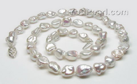 Natural white Keshi pearl necklace, AA 7.5-8.5mm - pearl jewelry 