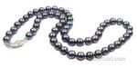 Black/peacock round freshwater pearl necklace whole sale, AA 5-6mm