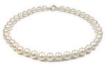 White off-round freshwater pearl necklace on sale, 10-11mm