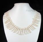 Fresh water white biwa stick pearl necklace discounts wholesale