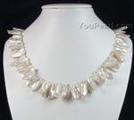 Fresh water biwa stick pearl necklace for sale