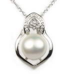 Sterling silver white freshwater pearl pendant online buy, 11-12mm