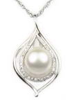 Freshwater pearl pendant wholesale, 925 sterling silver, 10-11mm