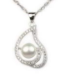 Freshwater pearl pendant on sale, 925 sterling silver, 7-8mm