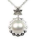 Sterling silver cultured freshwater pearl pendant buy bulk, 10-11mm