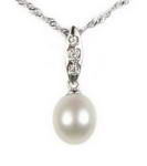 Freshwater pearl pendant for sale online, sterling silver, 7-8mm