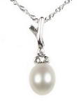 Sterling silver cultured freshwater pearl pendant buy direct, 7-8mm