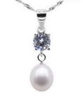 Sterling silver freshwater pearl pendant discounted sale, 7-8mm
