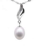 Sterling 925 silver freshwater pearl pendant buy bulk, 7-8mm