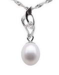 Sterling 925 silver freshwater pearl pendant buy bulk, 7-8mm