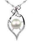 925 sterling silver freshwater pearl pendant discounted sale, 9-10mm