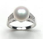 9-10mm 925 silver cultured white pearl ring buy bulk, US size 6