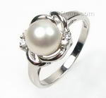 7-8mm white cultured pearl sterling silver ring buy bulk, US size 6