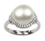 10-11mm sterling silver freshwater pearl ring wholesale, open ring