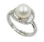 8-9mm freshwater pearl sterling silver ring on sale, open ring size