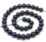 10-11mm near round black pearl strand on sale, low price