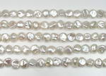 7-9mm white center drilled keshi pearl strand on sale, AAA