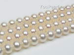 6.5-7mm white near round cultured freshwater pearl strands wholesale, AAA