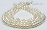 7-8mm white button shape cultured freshwater pearl strands wholesale