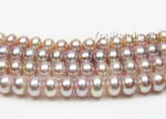 7-8mm lavender button shape cultured freshwater pearl strands wholesale