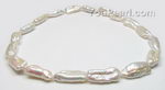 Natural white end-drilled BIWA freshwater pearl strands wholesale