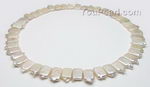 White top-drilled rectangle freshwater pearl strands wholesale
