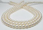 6.5-7mm white round freshwater pearl strands wholesale, AA