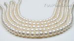 8-9mm white button freshwater pearl strands wholesale