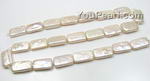 White end-drilled rectangle freshwater pearl strands wholesale