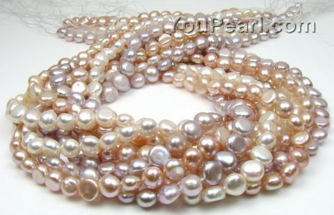 7-8mm freshwater nugget pearl strands wholesale - pearl jewelry wholesale