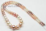3-8mm multicolor round gradual sizing pearl strands wholesale, AA+