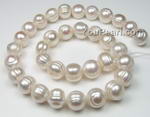 11.5-12.5mm white freshwater baroque pearl strands on sale