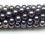 6-7mm round black fresh water pearl discount online sale, AA+