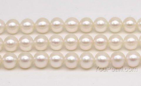 White Color NRD014 Freshwater Pearls 6-6.5mm Off Round