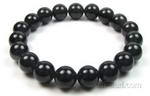 Black onyx gem stone elastic bracelet for sale, 10mm round