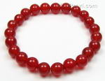 Natural gem stone carnelian elastic bracelet wholesale online, 8mm round
