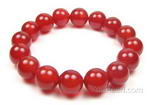 Carnelian natural elastic bracelet for sale online, 12mm round