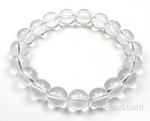 Crystal quartz elastic gem bracelet on sale, 10mm round