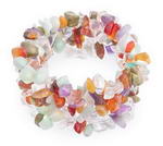 Multicolor gemstone multi-strand stretchy chip bracelet wholesale