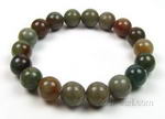 Indian agate natural gemstone bracelet on sale, 8mm round