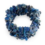 Multi-strand stretchy lapis lazuli chip gemstone bracelet on sale