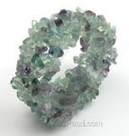 Stretchy rainbow fluorite multi-strand gem bracelet on sale