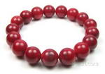 Red coral gemstone stretchy bracelet buy bulk, 12mm round