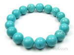 Turquoise elastic gem bracelet factory direct sale, 12mm round