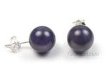 Amethyst quartz gemstone stud earrings on sale, 8mm round