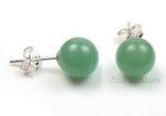 Aventurine gem stone stud earrings wholesale, 8mm round