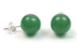 Aventurine gemstone stud earrings discounted sale, 10mm round