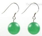Aventurine gem stone earrings on sale, 12mm round